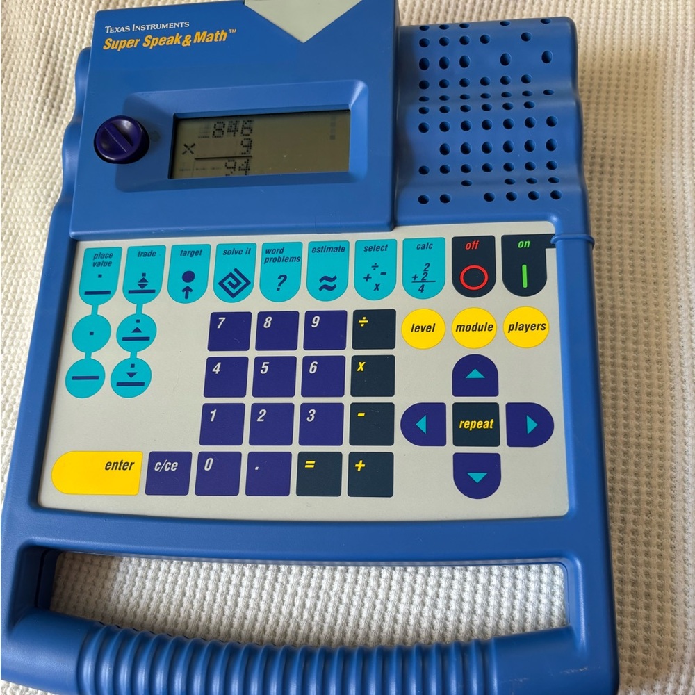 Texas Instruments Super Speak And Maths educational toy w handle 1990 works